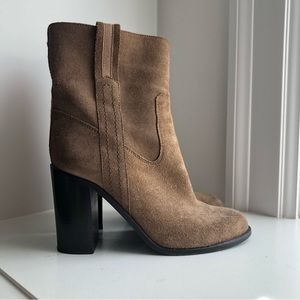 Kate Spade Baise Tobacco Suede Leather Heel Boots
